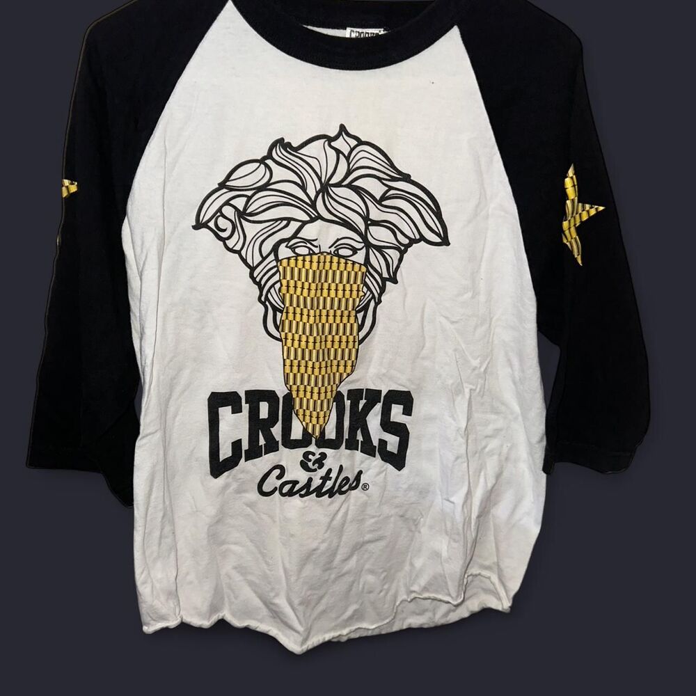 Crooks & Castles Men's White and Black T-shirt